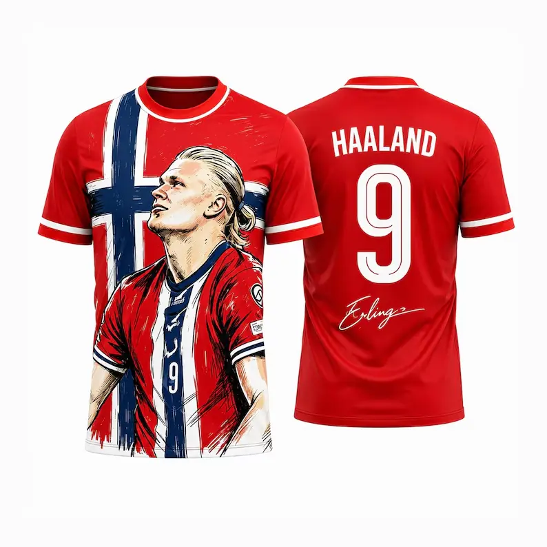 2026 Fan Norway Top - Collectible Printed Sports Match Jersey, Shirt For Sport Lovers, Gift For Friends And Family, Fan Version Short Sleeve Shirt For Game Day
