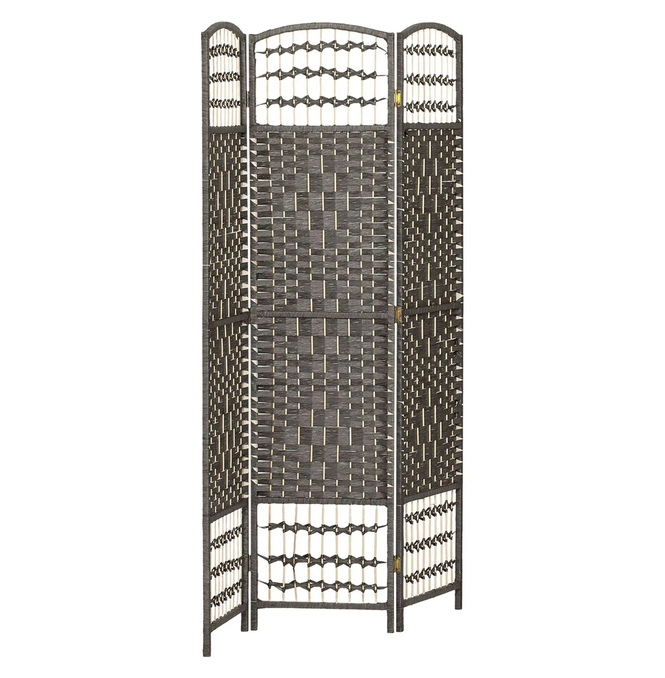 Folding Room Divider 3 Panel, Portable Privacy Screen Fiber Partition for Home Office - Dark Gray Default Title