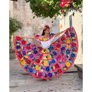 Chiapaneco Doble Ruedo Floral Dress