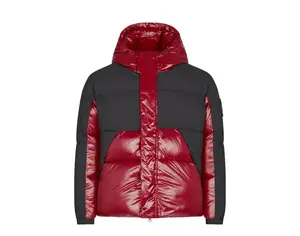 Save The Duck Luma Hooded Puffer Men Jacket Mineral Red/Black