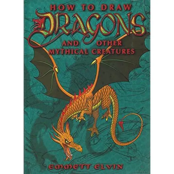 USED Book - How To Draw Dragons and Other Mythical Creatures by Emmett Elvin (Hardcover) - english