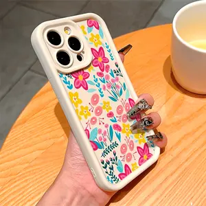 Phone Case: Gao Zhu Antique White with Colorful Floral Pattern TPU Drop-Proof Full-Coverage Precision Protective Case, Suitable for Apple iPhone X/Xs/Xr/Xs Max/11/12/13/14/15/16/17 Pro Max