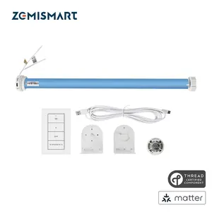 Zemismart Matter over Thread Roller Shade Rechargeable Motor Solar-Powered Panel Option