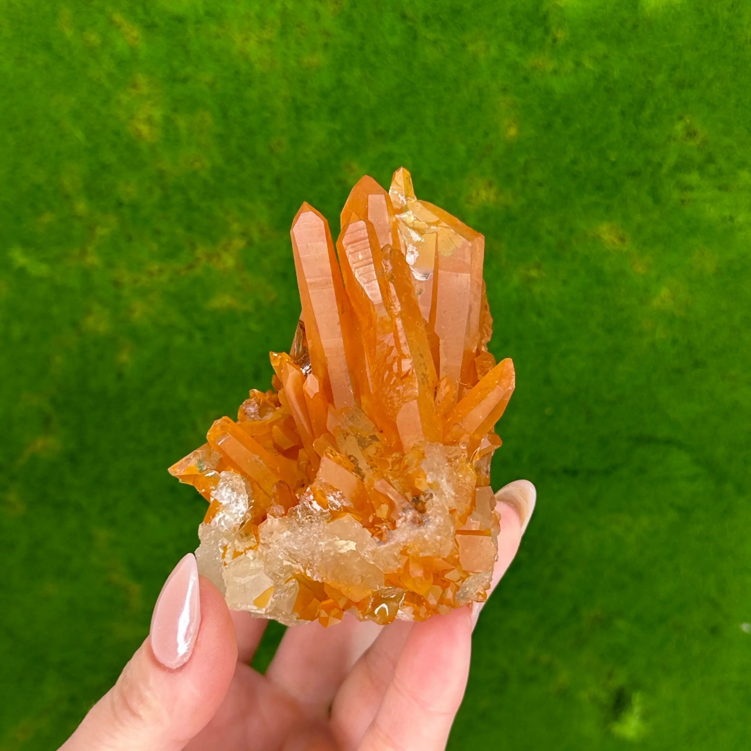 Tangerine Quartz Cluster from Corinto, Minas Gerais