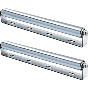 16" Long Rollers with Bracket 1.5" Dia Galvanized Steel Conveyor Roller for Roller Stands Woodworking and Conveyors, 2 Pack
