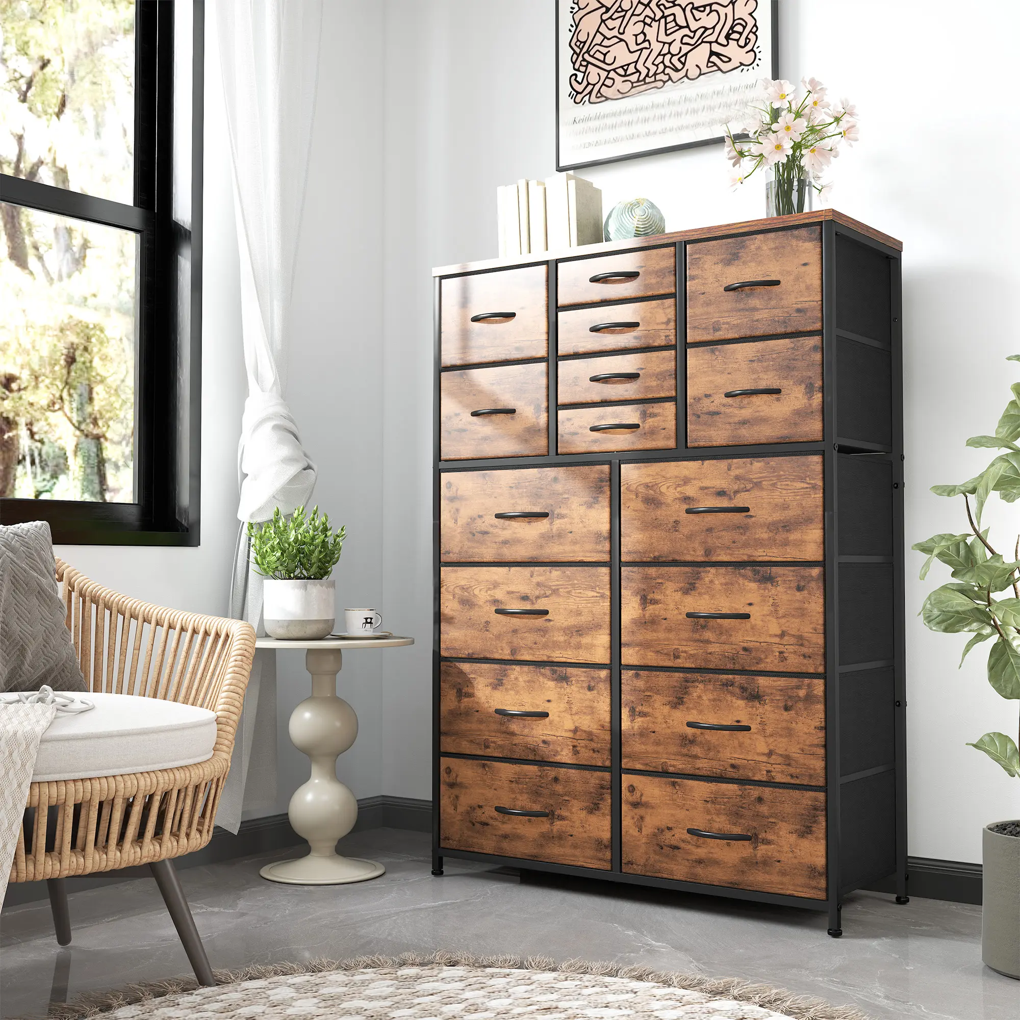 Raybee Furniture Dresser with 16 Drawers, Tall Dressers with Wood Top and Metal Frame, Large Dressers & Chest of Drawers for Bedroom, Closet, Living Room - TikTok Shop Raybee Furniture Dresser with 16 Drawers, Tall Dressers with Wood Top and Metal Frame, Large Dressers & Chest of Drawers for Bedroom, Closet, Living Room - TikTok Shop
