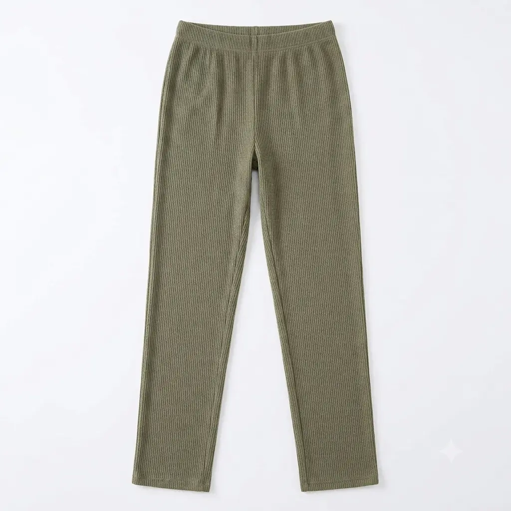 Mad Dog Women's Waffle Lounge Long Bottom Pants - Olive
