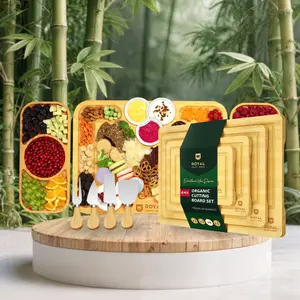 [27] Cheese Board with Side Trays & Cutting Board Set of 4