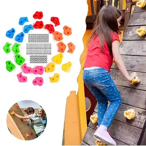 Rock Climbing Holds, Rock Climbing Wall for Kids, Rock Wall Climbing Kit for Indoor Outdoor Playground, Play Set with Mounting Screws