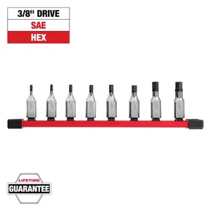 Milwaukee 48-22-9542 8PC 3/8" Drive Hex Bit Socket Set - SAE