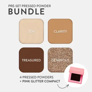 Red Aspen I'm a Treasure Pre-set Pressed Powder + Magnetic Palette Bundle | 4 Universal Pressed Powders + Sleek Magnetic Case