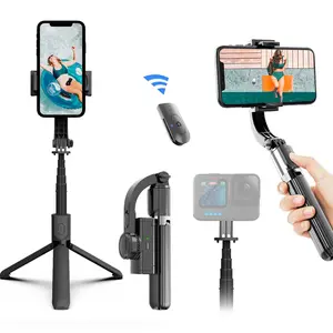 Gimbal Stabilizer for Smartphone,Selfie Stick Tripod with Remote Control Auto Balance 360° Rotation 1-Axis Phone Gimbal for Group Selfies Live Streaming Video Recording