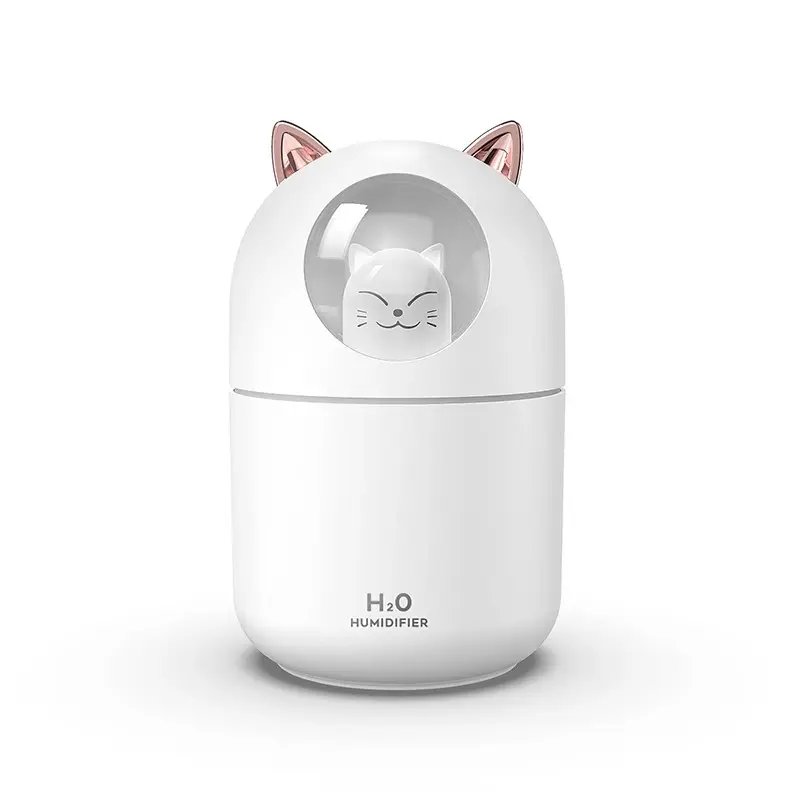 Cordless Wireless Adorable Appearance Pet Humidifier - 300ml 8*15cm Small Portable Air Purifier, Silent Mode, Night Light for Student Desk, Bedroom to Create Comfortable Environment