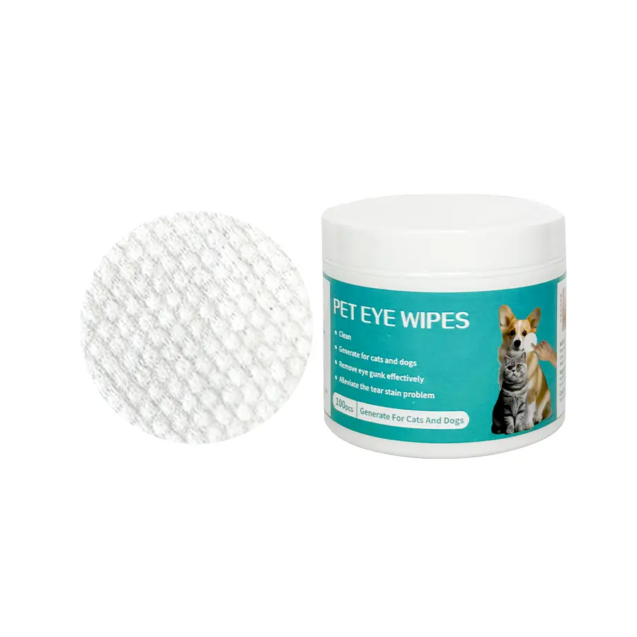 Pet Eye Wipes - 100 Pcs for Dogs & Cats, Made of 100% Cotton, Moisturizing Formula, Suitable for Cleaning and Sanitizing, Non-Greasy, White