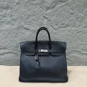 Pre-owned HERMÈS Leather tote bags Hermes Hac Birkin 32 Togo 89 Noir (kk1213m5)