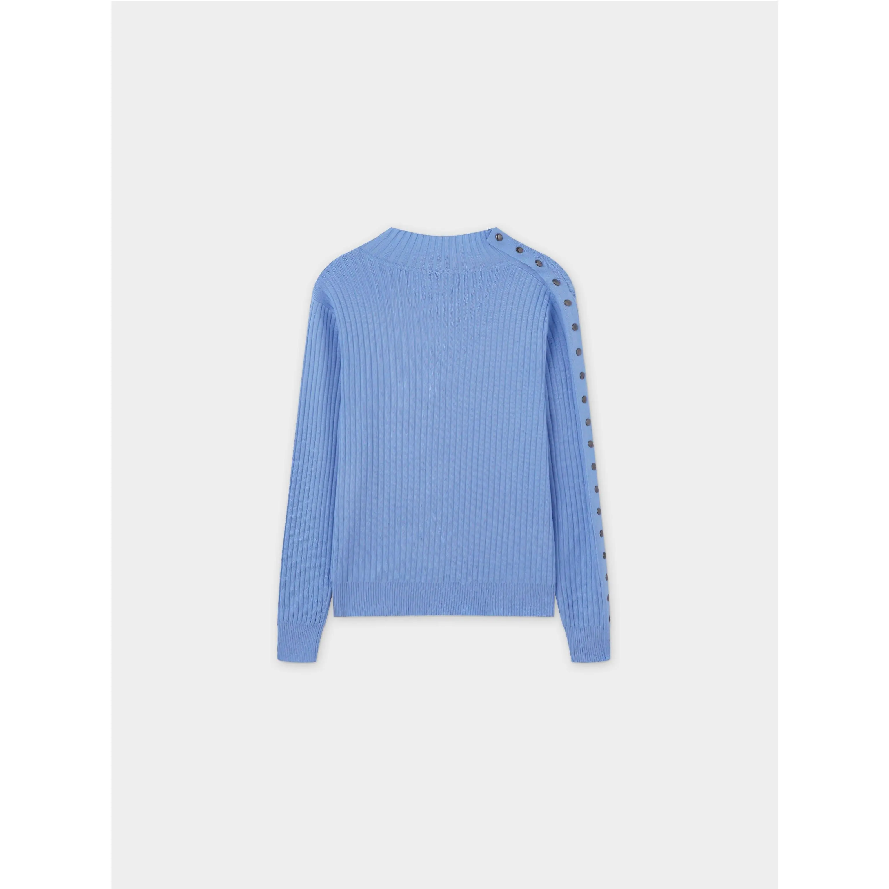 Side Snap Sweater-Periwinkle