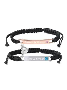 Forever & Always Engraved Bracelet: A romantic gesture for your partner, a heartfelt token for Mom, a symbol of sisterhood for your bestie! Black cord + heart pendant—wear “forever” on your wrist with ultimate ritualistic flair.