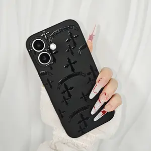 Holy Cross Phone Case Compatible with iPhone 17/16/15/14/13 Pro Max, Plus, and Air – Full-Coverage Protection, Slim and Snug Fit, Soft TPU Shock-Absorbing Case – Gothic Style, Jesus, Christian, Unisex