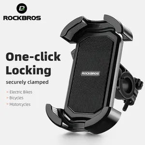 ROCKBROS Motorcycle Phone Mount, Motorcycle Phone Holder with Security Lock, Shockproof Phone Holder for Motorcycle, Adjustable Motorcycle Phone Holder Mount, Suitable for 4.7”-6.8” Phone