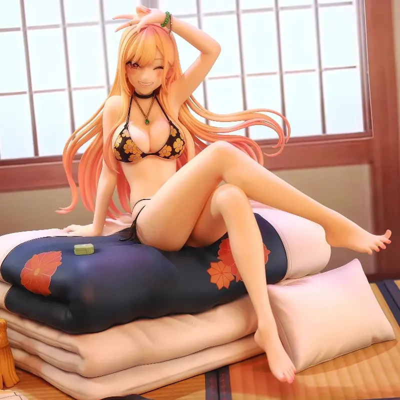 19cm Kitagawa Marin Sitting Pose Swimsuit Ver Anime Figure Collectible Figurine Desktop Decoration Car Ornament Gift For Otaku