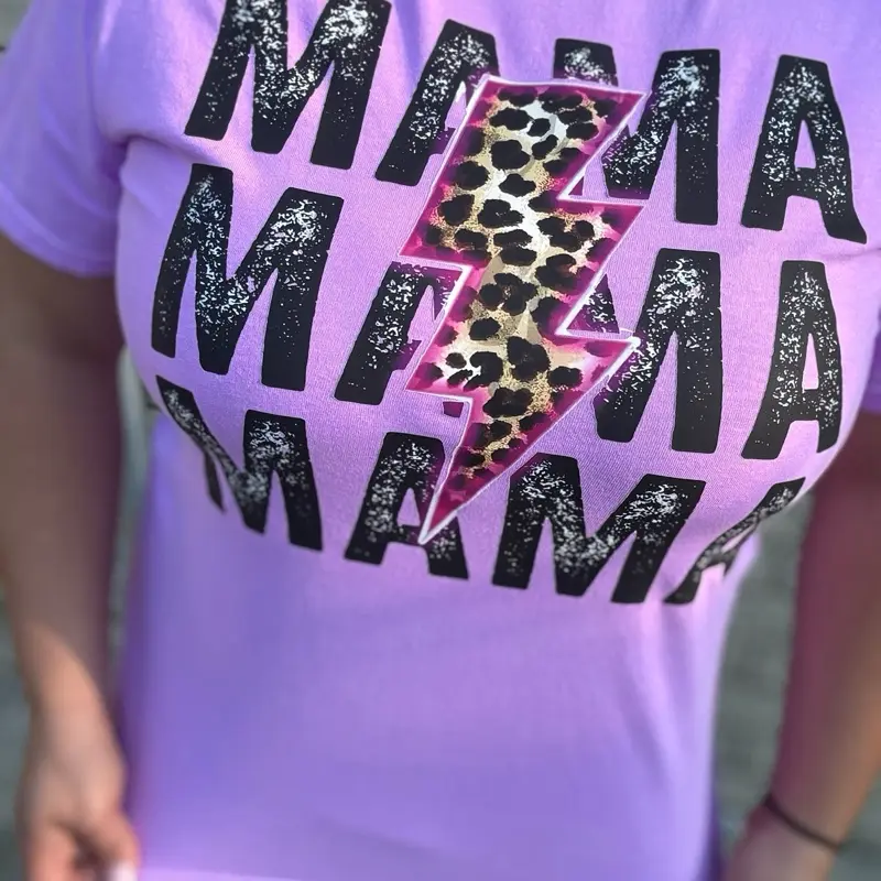 Mama Cheetah Graphic Shortsleeve Tshirt Top Womenswear