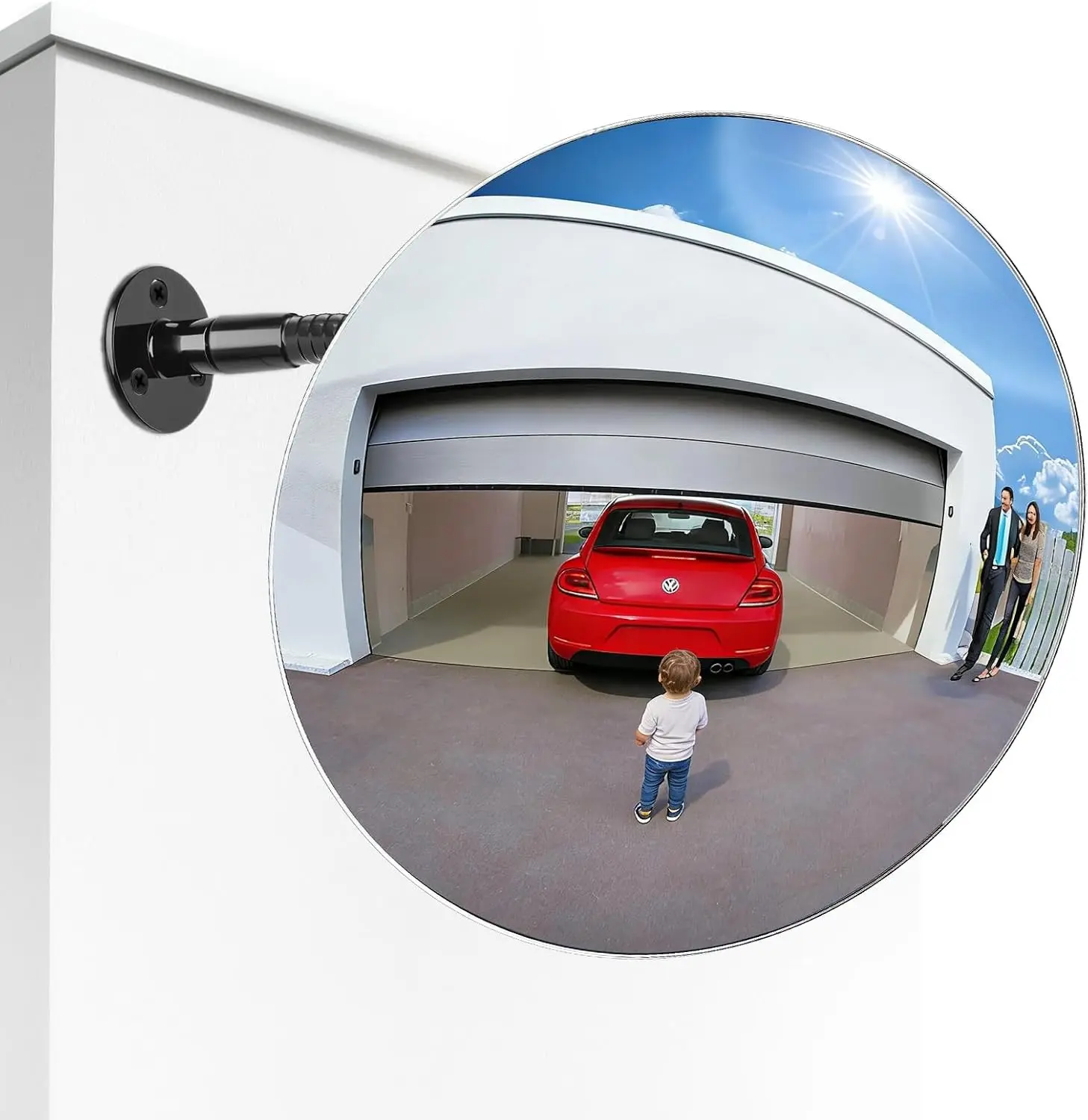 11.65 in Acrylic Convex Security Mirror, Wall Mount | 2mm frameless acrylic, wide-angle view for garage, driveway, warehouse, office, store corners and blind spots