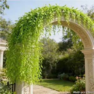 20Pcs Artificial Green Willow Vines, Maintenance Free All-Weather Hanging Ivy, Perfect for Wedding Arch, Hotel Ceiling, Climbing Planters, Wall Art, Outdoor Garden, Party & Festival Decoration
