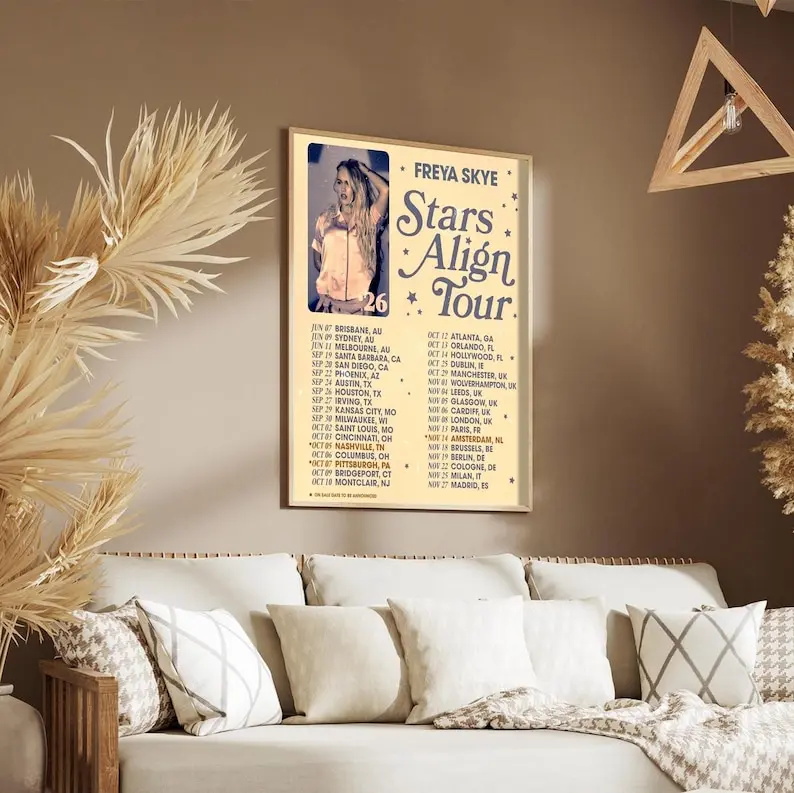 Freya Skye Wall Art, Stars Align Tour Print, Freya Skye Poster, Pop Music Concert Print, Singer Room Decor Gift for Fans