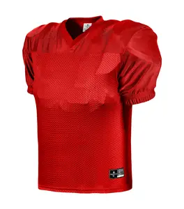 Exxact Sports Football Jerseys for Men - Football Practice Jersey Adult, Mesh Polyester Plain Sports T-Shirt, Football Practice Apparel (Red)