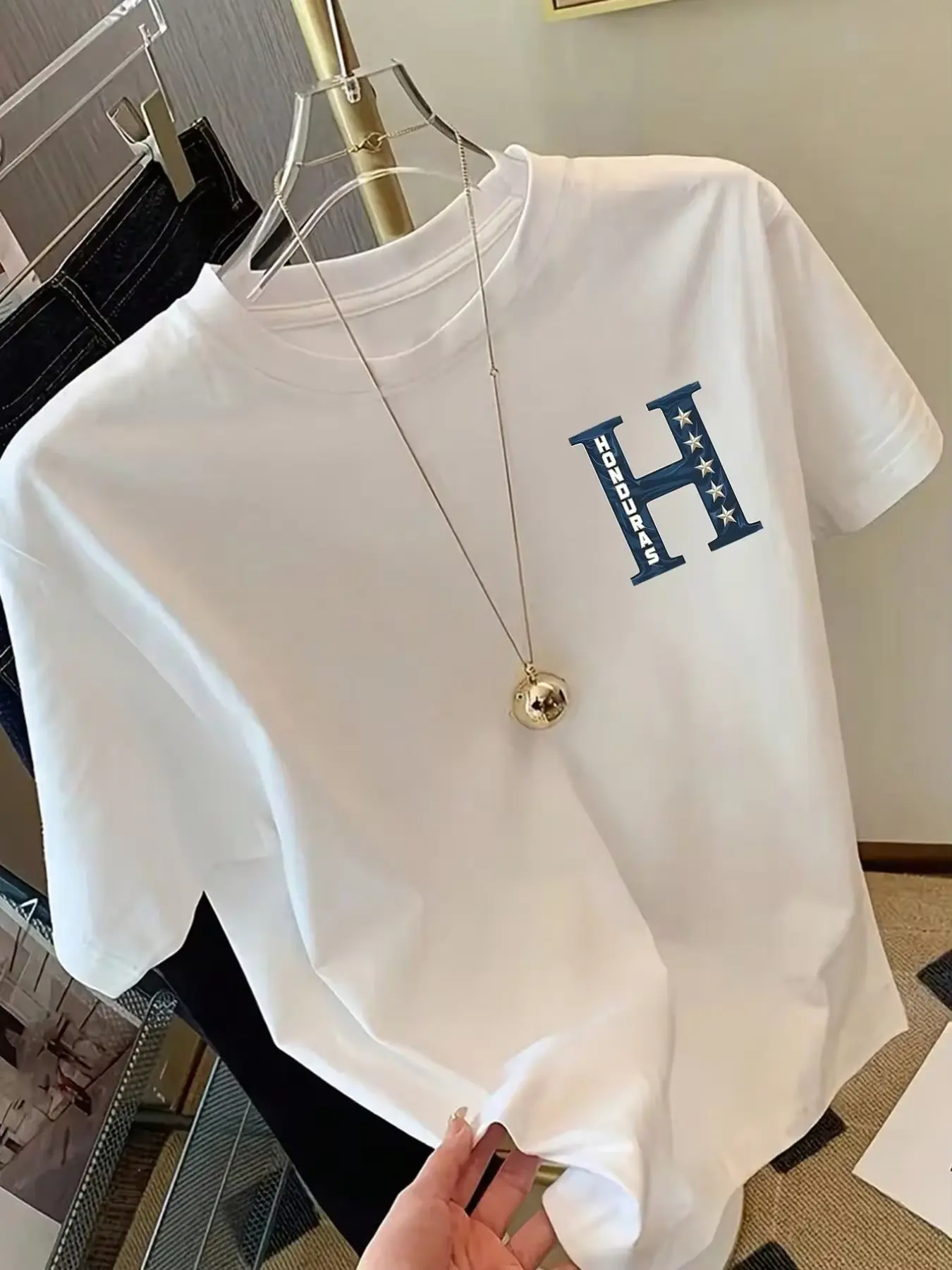 Honduras, HONDURASGraphic Print Tshirt, Short Sleeve Crew Neck Casual Top Summer Spring, Women's Clothing