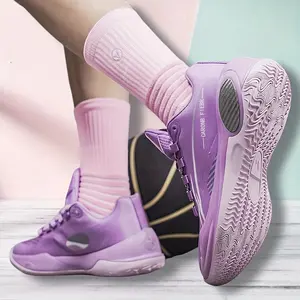 LISM Men's Basketball Shoes - Lavender & Purple Court Sneakers, Lace-Up Closure, Cushioned PU Sole for Gym, Casual, Formal - Sneakers Compatible with Standard Lace-Up Designs, High Top Sneakers, Sports Footwear, Modern Sports Shoes, Breathable Fabric Lini