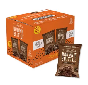 Sheila G's Brownie Brittle – Original Chocolate Chip Thin and Crispy Sweet Snacks (Pack of 20, 1 oz), Rich Gourmet Brownie Bites Dessert