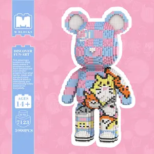 43cm High Totoro Bear Creative Building Blocks Model Set with 5900 Pieces, Fun Puzzle Toy Gift for Boys and Girls, Unique Home Decorative Art