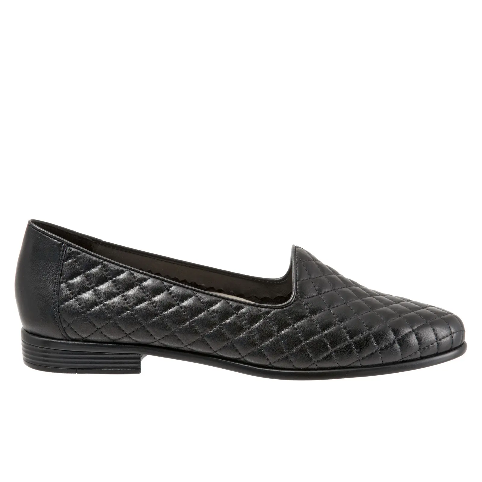 Trotters Liz T5158-015 Womens Black Narrow Leather Loafer Flats Shoes