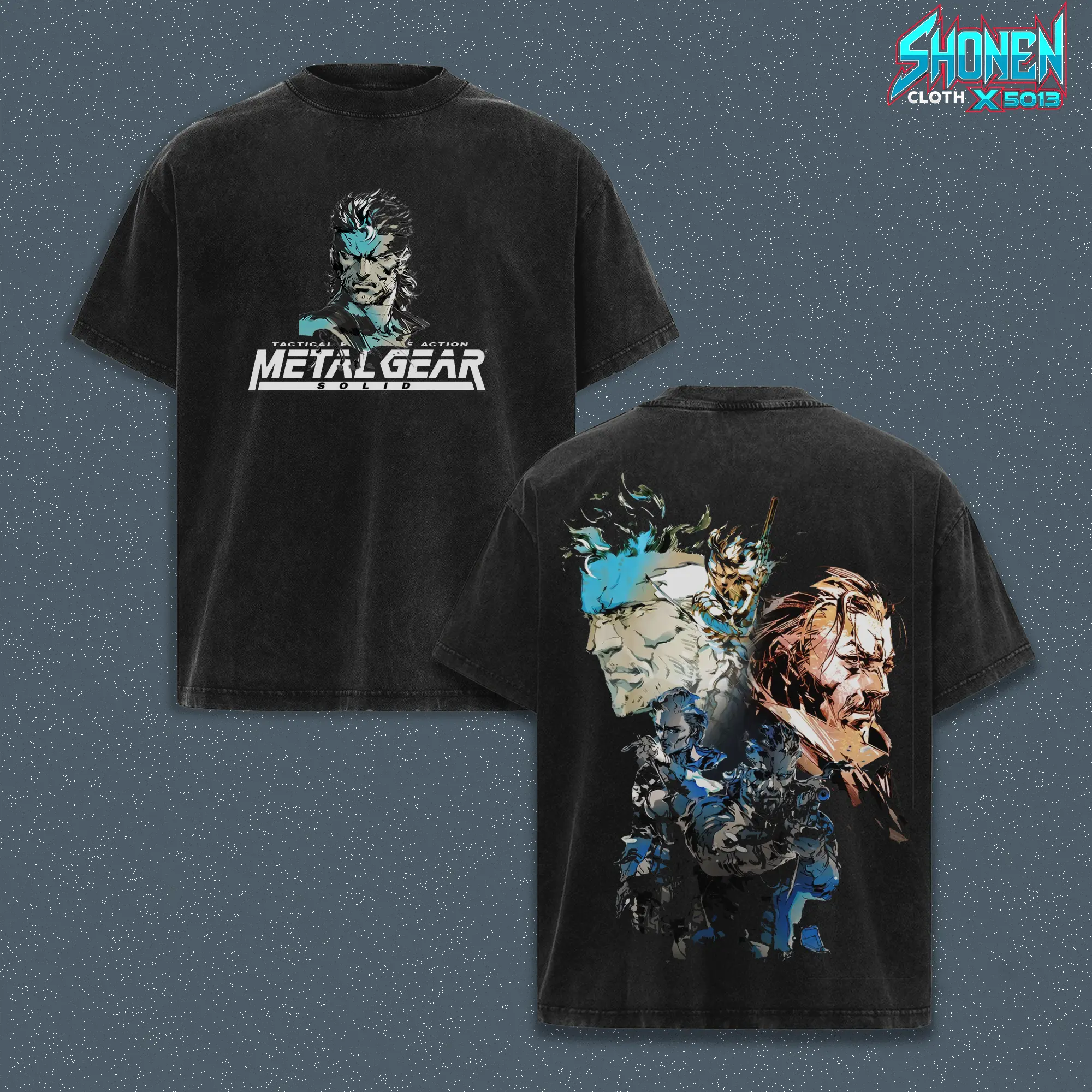 Metal Gear Solid - Solid Snake Washed Graphic Tee, Tactical Espionage Gaming Streetwear, Retro Stealth Action Cotton Shirt, Military Core Gamer Fit, Vintage Console Merch, Hideo Kojima Fan Apparel