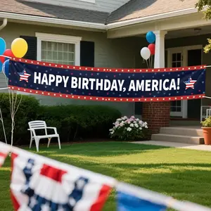 250th Anniversary Celebration Large Banner Happy Birthday Flag, USA Anniversary Banner, Independence Celebration Banner
