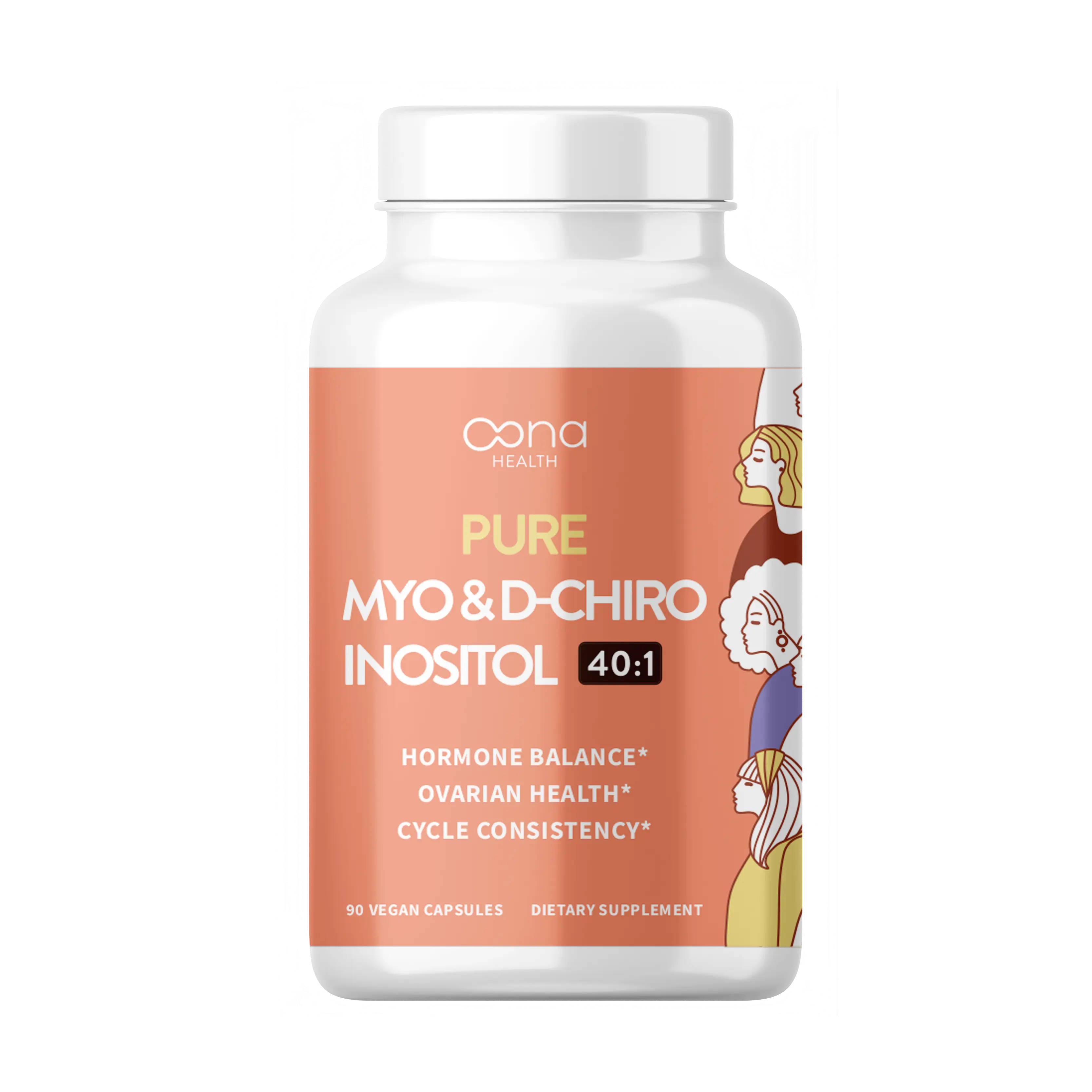 Vegan Myo & D-Chiro Inositol by Oona Health: Pure, Clean Ingredients for Hormonal and Ovarian Health + Cycle Consistency