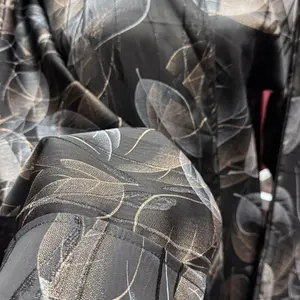 Elegant Abaya with Black and Gold Leaf Pattern, Lightweight Fabric, Versatile Design for Various Occasions Ethnic Crescent