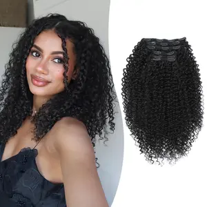 18 Inch Curly Clip in Hair extensions for Black Women 6 Pcs Protein Silk Material Kinky Hair Soft Natural Durable Light Long Lifespan 3C/4A, Lightweight, Easy to Blend,Perfect for Daily Wear, Travel, or Trying a New Style on a Budget #blackgirlhairstyle
