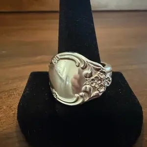 Handmade Silver Plated Spoon Ring Size 12