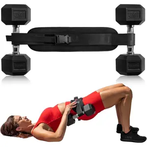 Exercise Hip Thrust Belt - Glute Trainer for Home Workouts with Extra Padding - Fully Adjustable Hip Thrust Belt for Dumbbells - Booty Builder, Glute Workout Equipment