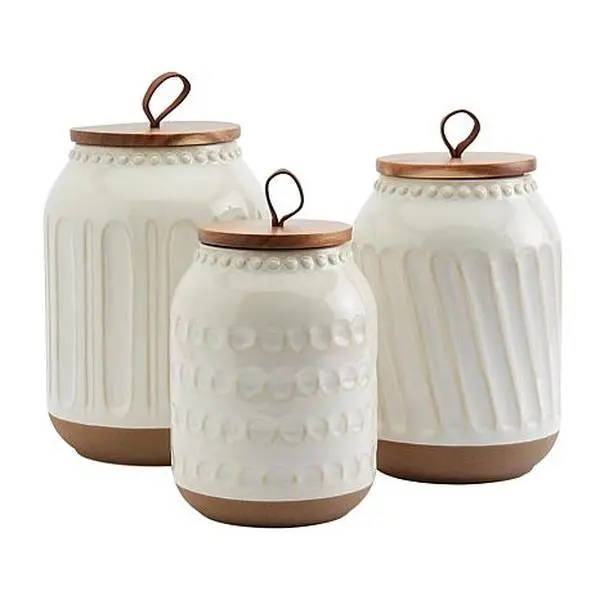 Tabletops Gallery Ziggy 3-Piece Kitchen Canister Set Tabletops Gallery Ziggy 3-Piece Kitchen Canister Set