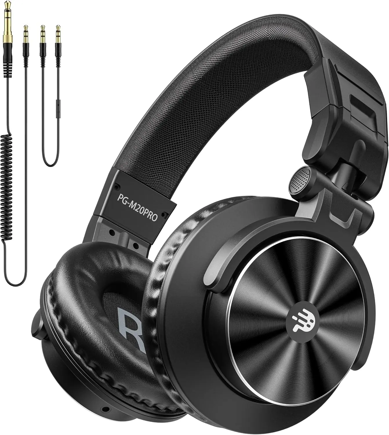 PUPGSIS Wired Over Ear Headphones: Studio Monitor Headphones - Professional 50mm Drivers 40kHz DJ Stereo Headphones - 1/4 to 3.5mm Audio Jack for Recording/Mixing/Podcast/Guitar/Keyboard