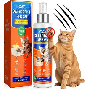 Cat Deterrent Spray, Cat Deterrent for Furniture Protection, Pee Spraying, Excessive Chewing & Scratching Everywhere, Cat Repellent Indoor and Outdoor, Pet-Safe Formula, 5.07 Fl Oz