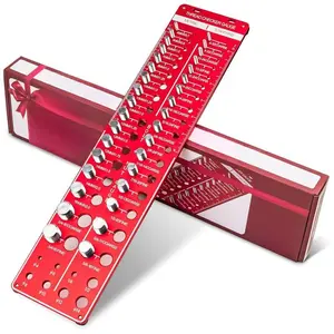 42 Nut and Bolt Thread Checker, Bolt Size and Thread Gauge with 19 Standard and 15 Metric, identibolt 8 Drill Bit Gauge, Heavy-Duty Thread Checker, Bolt and Nut Identifier Gauge