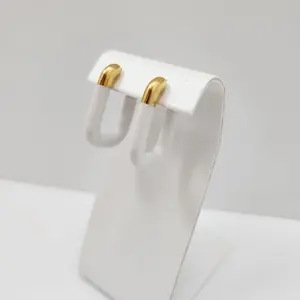 Stainless Steel Enamel Hoop Earrings - 3 colors to choose  from.