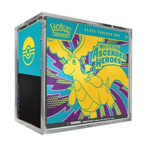 Pokemon TCG Mega Evolution Ascended Heroes Elite Trainer Box ETB Card Game Protector Case Acrylic Display Storage Case