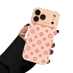Women's Protective Acrylic Smartphone Cover for iPhone 12-17 Pro Max, TPU-Infused, Vintage Print & Dopamine Aesthetic Solid Color, Ultra Skin-Friendly Matte Finish, Full Lens Protection, Trendy Minimalist Wireless Accessory for Outdoor Use