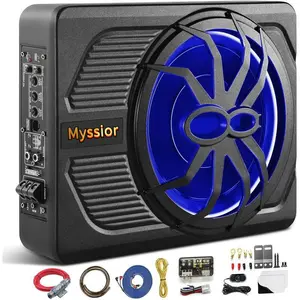 2026 New 10Inch 800W Ultra Slim Underseat Subwoofer with RGB LED Lighting for All Cars