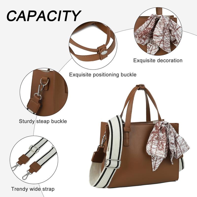 Fashionable Braided PU Leather Shoulder Straps Square Body Tote Bag for Hand Carrying or Cross Body All Occasions Brown Classic & Timeless Design